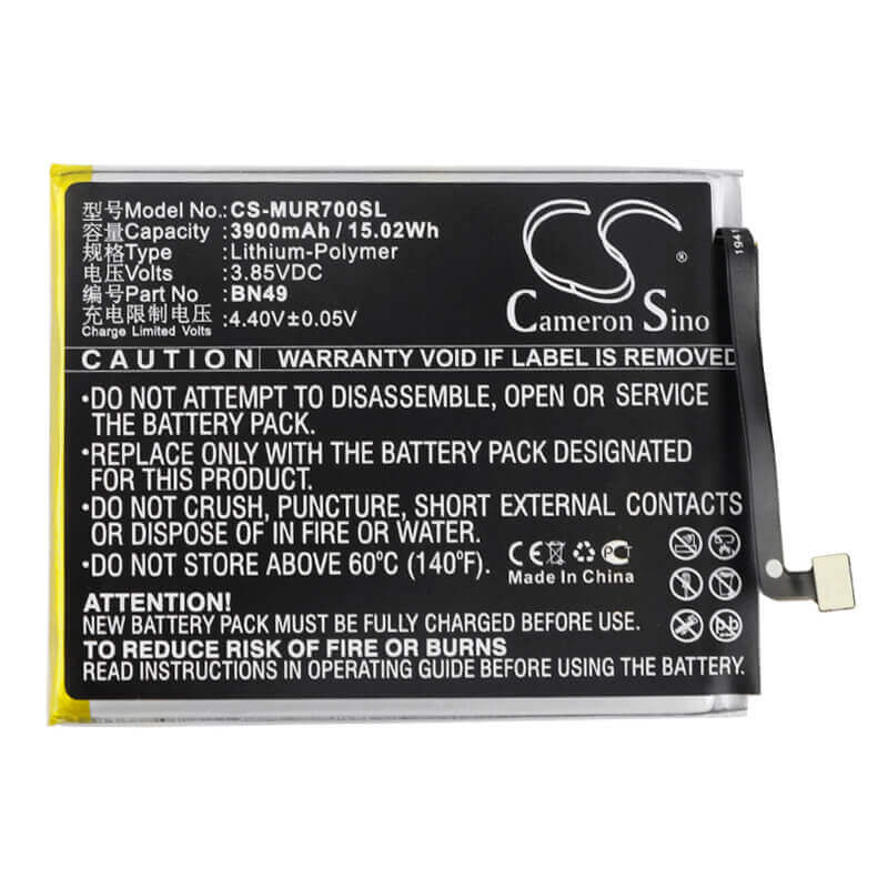 3.85V, Li-Polymer, 3900mAh, SmartPhone battery fits Xiaomi, Redmi, Bn49, 7a, 7a Dual Sim, 15.02Wh Mobile, SmartPhone Cameron Sino Technology Limited (Smartphone)
