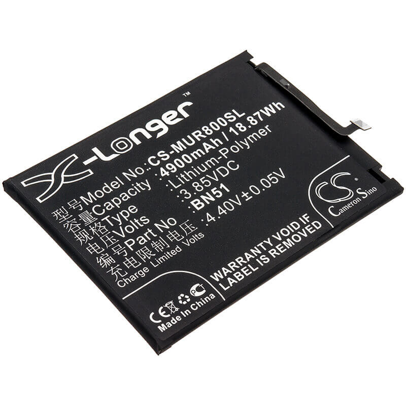 3.85V, Li-Polymer, 4900mAh, SmartPhone battery fits Redmi, Xiaomi, Bn51, 8, 8a, 18.87Wh Mobile, SmartPhone Cameron Sino Technology Limited (Smartphone)