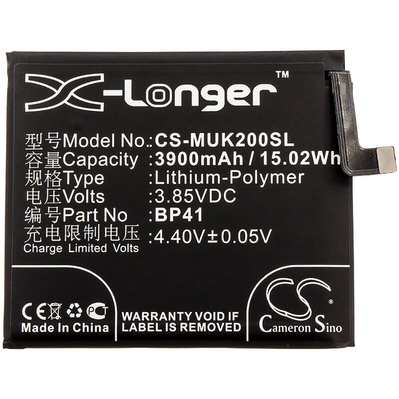 3.85V, Li-Polymer, 3900mAh, SmartPhone battery fits Redmi, Xiaomi, Bp41, K20, M1903f10a, 15.02Wh Mobile, SmartPhone Cameron Sino Technology Limited (Smartphone)