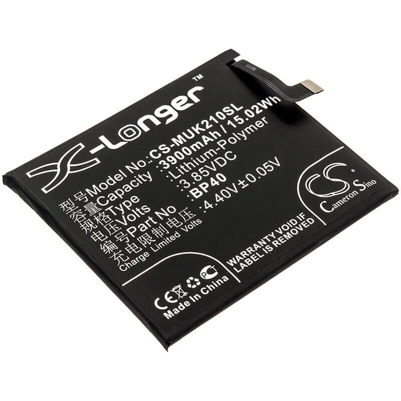 3.85V, Li-Polymer, 3900mAh, SmartPhone battery fits Redmi, Xiaomi, Bp40, K20 Pro, M1903f11a, 15.02Wh Mobile, SmartPhone Cameron Sino Technology Limited (Smartphone)