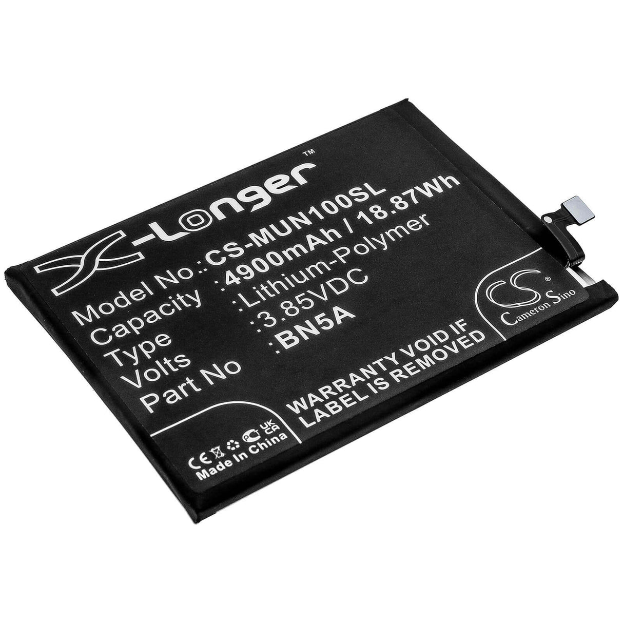 3.85V, Li-Polymer, 4900mAh, SmartPhone battery fits Poco, Redmi, Bn5a, M2103k19g, M2103k19pg, 18.87Wh Mobile, SmartPhone Cameron Sino Technology Limited (Smartphone)
