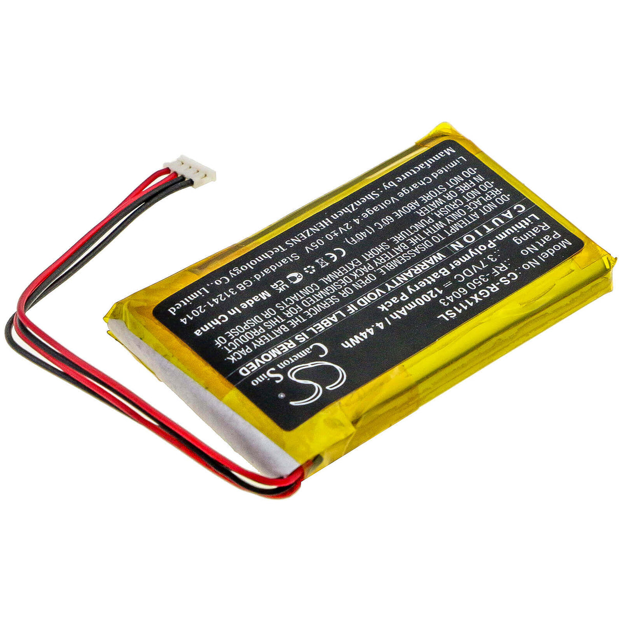 3,7V, Li-Polymer, 1200mAh, batterie GPS compatible Renkforce, Rf-350 6043, Gx-111, 4,44Wh GPS, Navigator Cameron Sino Technology Limited