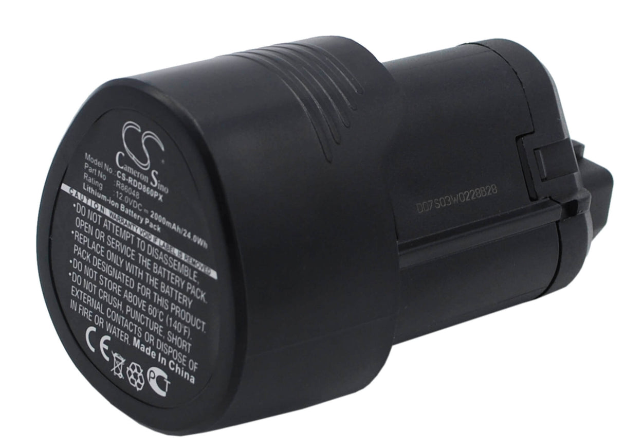 12.0V, Li-ion, 2000mAh, batterie pour outils électriques compatible avec Ridgid, Aeg, 130188001, Bbs 12c, Bll 12c, 24Wh Outils électriques Cameron Sino Technology Limited (Outils électriques)