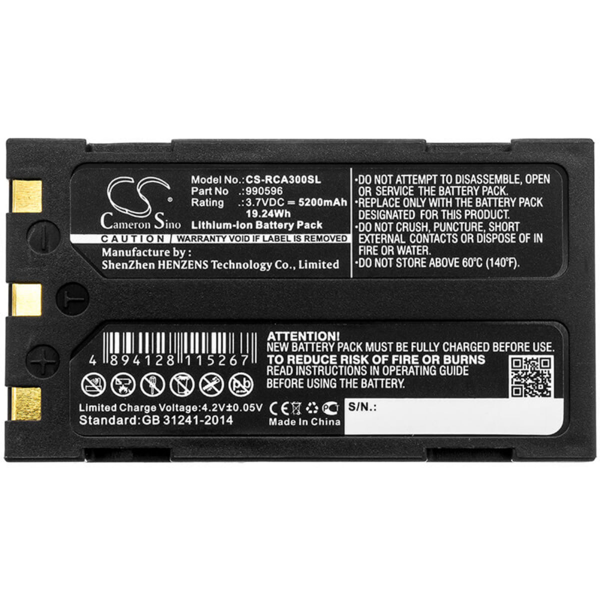 Battery For Ridgid Micro Ca-300 Inspection Camera, 40798, 37888 3.7v, 5200mah - 19.24wh Thermal Camera Cameron Sino Technology Limited