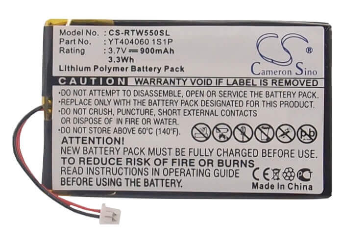 3,7V, Li-Polymer, 900mAh, batterie GPS compatible avec Rightway, Yt404060 1s1p, 550, 3,33Wh GPS, Navigator Cameron Sino Technology Limited