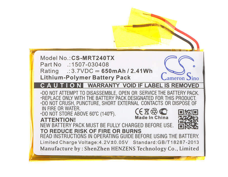 3.7V, Li-Polymer, 650mAh, Keyboard,Mouse battery fits Rii, 1507-030408, I24t, Mini I24, 2.41Wh Keyboard,Mouse Cameron Sino Technology Limited