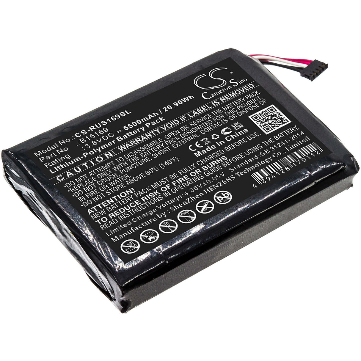Security Camera Battery For Ring, Stick Up Cam 3.8v, 5500mah - 20.90wh Home Security Camera Cameron Sino Technology Limited