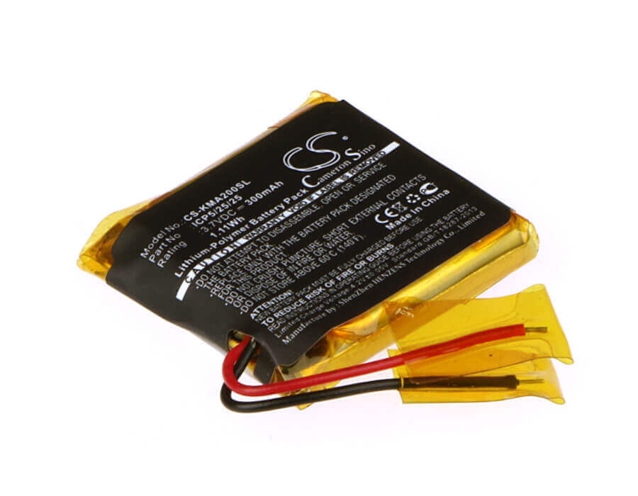 3.7V, Li-Polymer, 300mAh, Headset battery fits Rocketfish, Icp5/25/25, Rf-mab2, Rf-mab2-t, 1.11Wh Wireless Headset Cameron Sino Technology Limited