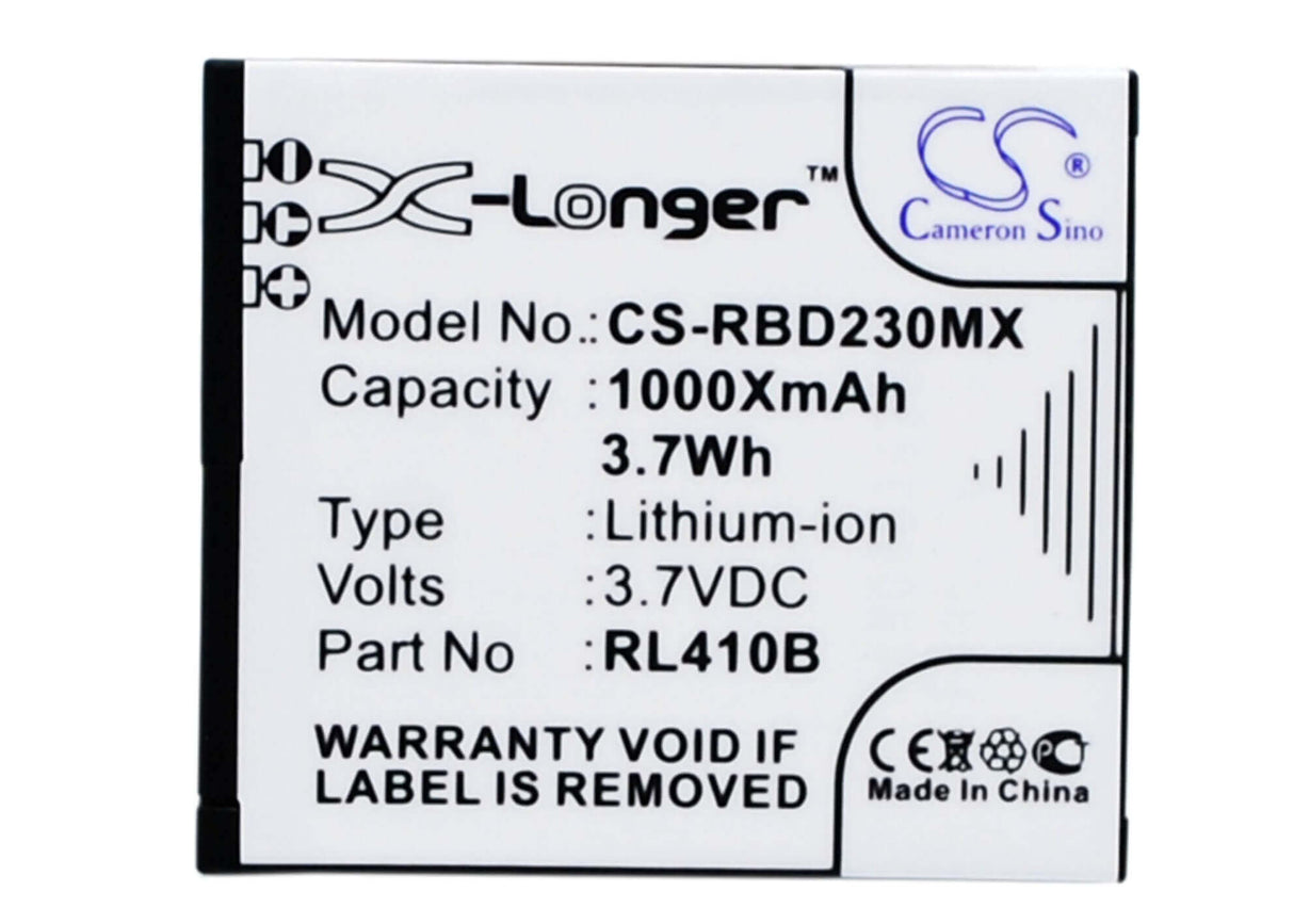 3.7V, Li-ion, 1000mAh, Camera battery fits Rollei, Rl410b, Actioncam 230, Actioncam 240, 3.7Wh Camera Cameron Sino Technology Limited (Camera)
