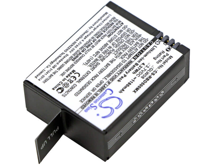 3.7V, Li-ion, 1180mAh, Camera battery fits Rollei, Glw08, Actioncam 500, Actioncam 500 Sunrise, 4.366Wh Camera Cameron Sino Technology Limited (Camera)