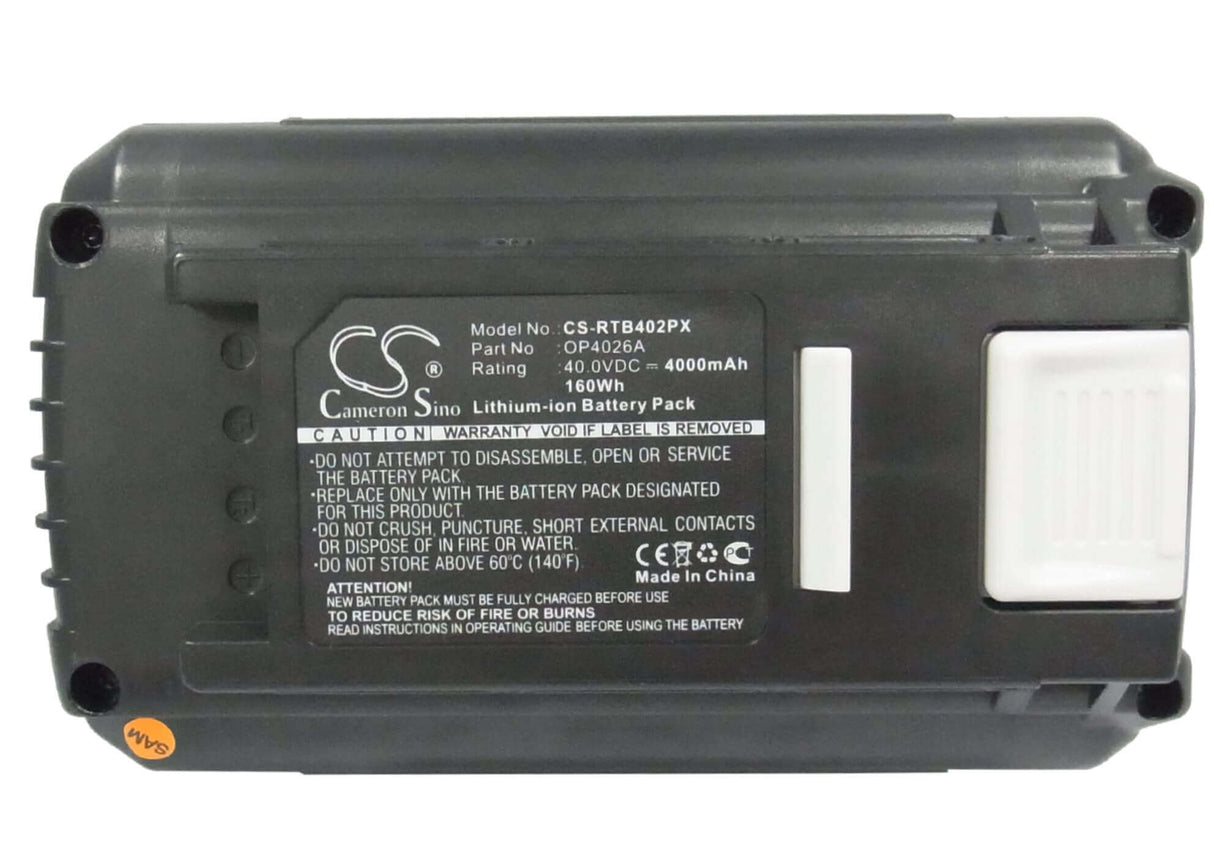 40.0V, Li-ion, 4000mAh, Power Tools battery fits Ryobi, Bpl3626, 40v 14 In Brushless Chain Saw, 40v 20 In Brushless, 160Wh Power Tools Cameron Sino Technology Limited (Dangerous Goods)