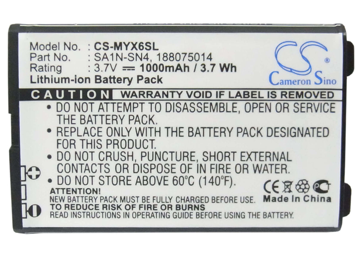 3,7V, Li-ion, 1000mAh, batterie de smartphone compatible Sagem, 188075014, Myv65, Myv-65, 3,7Wh Mobile, Smartphone Cameron Sino Technology Limited (Smartphone)