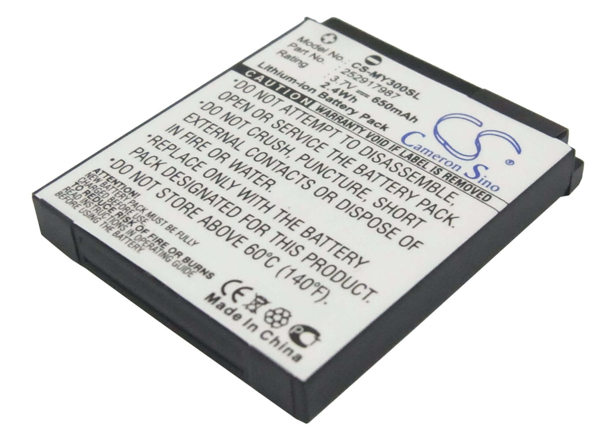 3,7V, Li-ion, 650mAh, Batterie de smartphone compatible avec Sagem, 252917987, My200, My-200, 2,41Wh Mobile, Smartphone Cameron Sino Technology Limited (Smartphone)