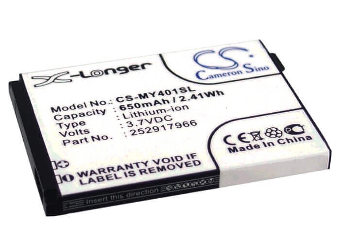 3,7V, Li-ion, 650mAh, batterie de smartphone compatible avec Sagem, 252917966, My401c, My-401c, 2,41Wh Mobile, Smartphone Cameron Sino Technology Limited (Smartphone)
