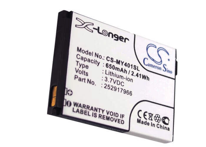 3,7V, Li-ion, 650mAh, batterie de smartphone compatible avec Sagem, 252917966, My401c, My-401c, 2,41Wh Mobile, Smartphone Cameron Sino Technology Limited (Smartphone)