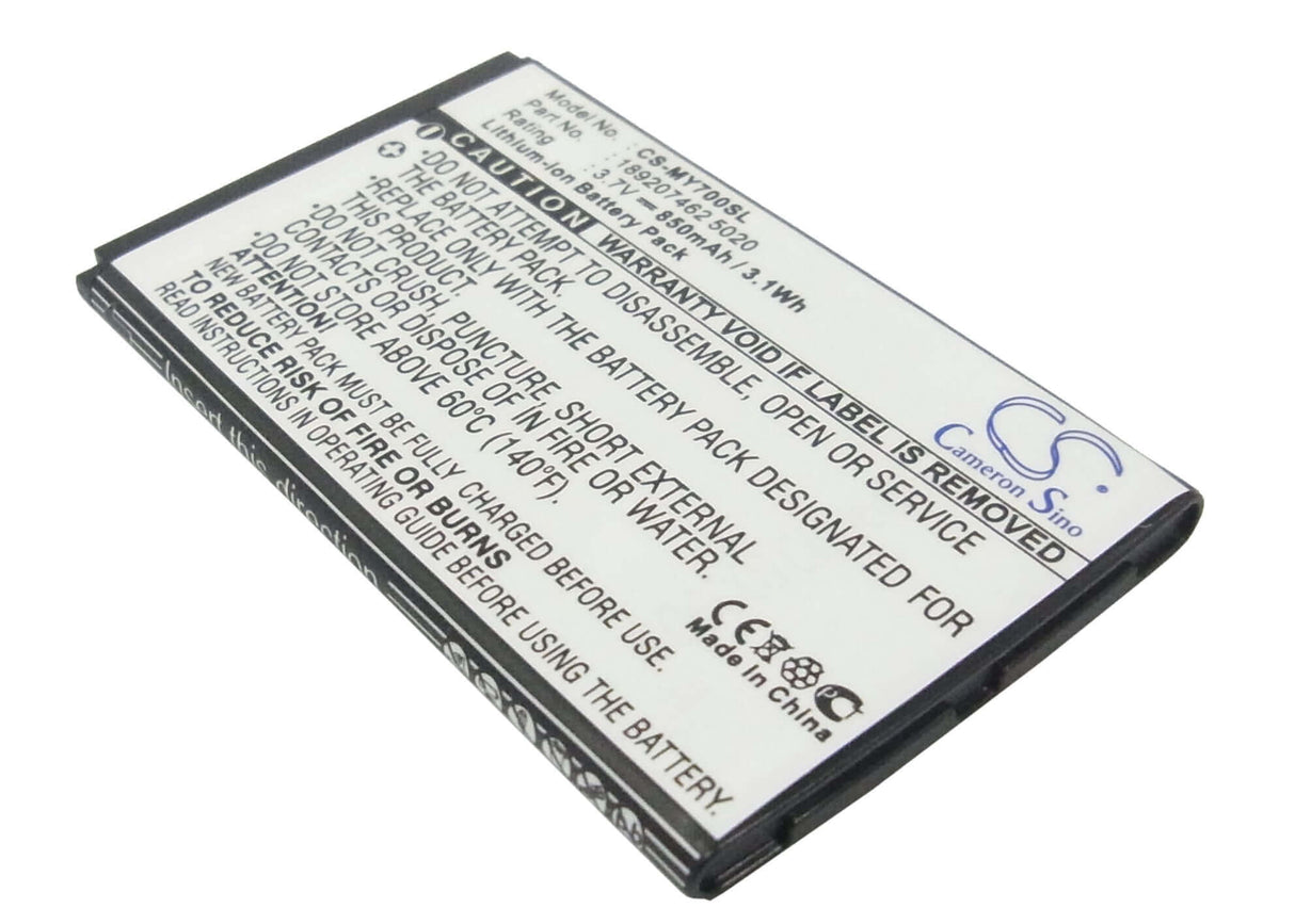 3.7V, Li-ion, 850mAh, SmartPhone battery fits Sagem, 189207462, My419x, My700x, 3.15Wh Mobile, SmartPhone Cameron Sino Technology Limited (Suspended)