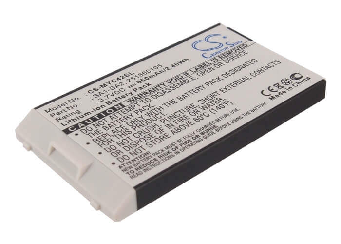 3.7V, Li-ion, 650mAh, SmartPhone battery fits Sagem, 251865105, My-200x, My-201x, 2.41Wh Mobile, SmartPhone Cameron Sino Technology Limited (Suspended)