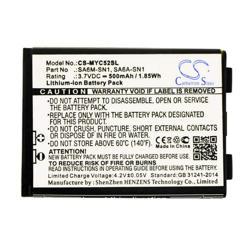 3,7V, Li-Polymer, 500mAh, batterie de smartphone adaptée à Swisscom, Sagem, 188973731, Myc5, My-c5, 1,85Wh Mobile, Smartphone Cameron Sino Technology Limited (Smartphone)