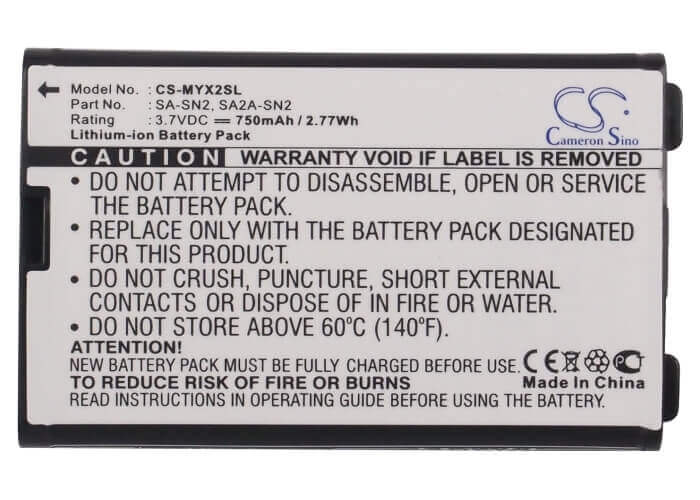 3.7V, Li-ion, 750mAh, batterie de smartphone compatible avec Sagem, Sa2a-sn2, Myx2, Myx-2, 2.78Wh Mobile, SmartPhone Cameron Sino Technology Limited (Suspendu)