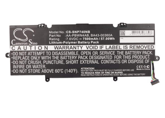 Battery For Samsung, 530u4e, 730u3e, 730u3e-a01 7.6v, 7500mah - 57.00wh Notebook, Laptop Cameron Sino Technology Limited
