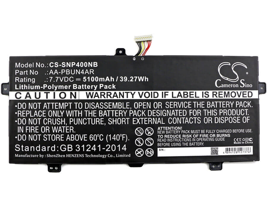 Battery For Samsung, 900x5l, 900x5l-k01, 900x5l-k02, 940x3l-k0 7.7v, 5100mah - 39.27wh Notebook, Laptop Cameron Sino Technology Limited