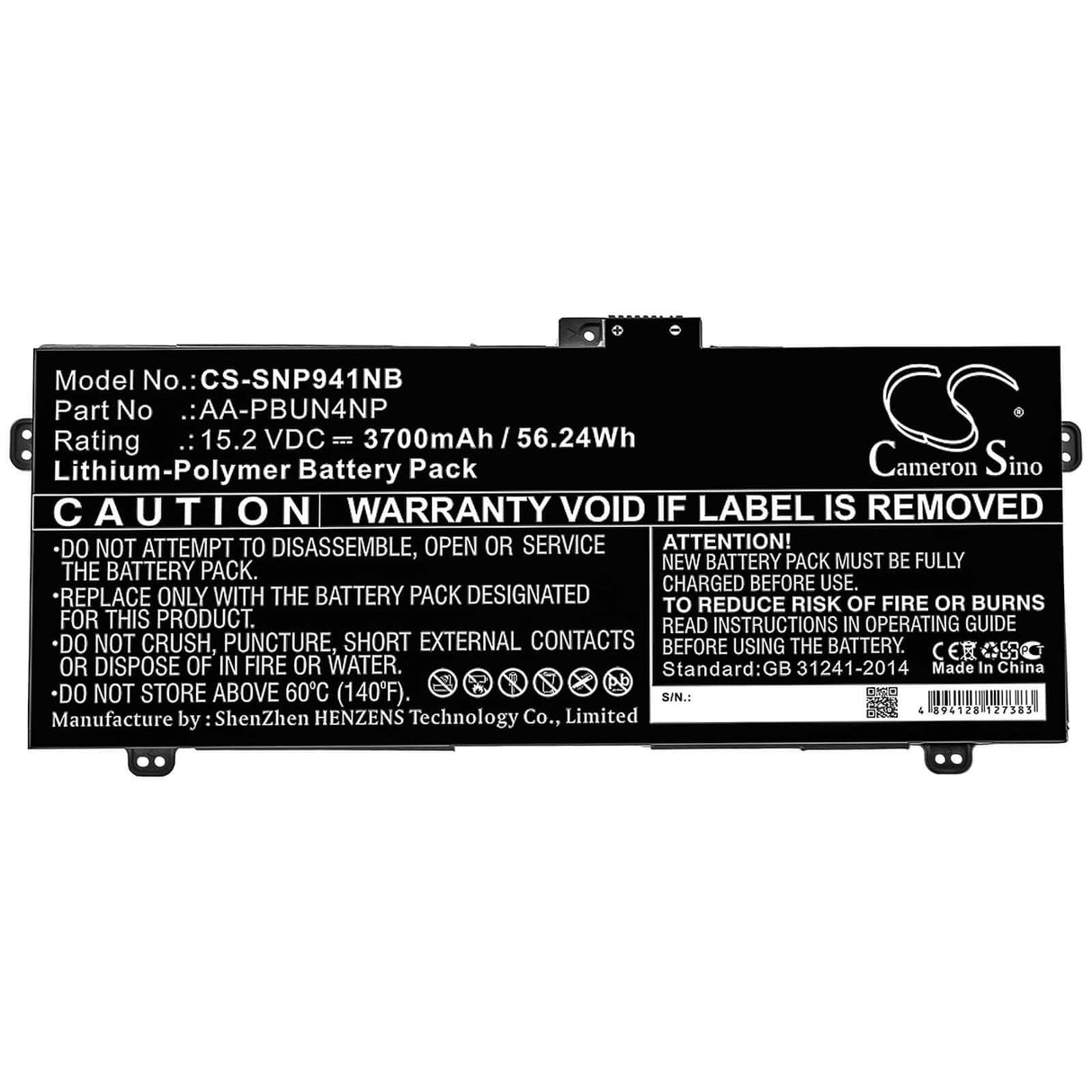 Battery For Samsung, Ativ Book 9 Pro, Np940z5j, Np940z5l 15.2v, 3700mah - 56.24wh Notebook, Laptop Cameron Sino Technology Limited