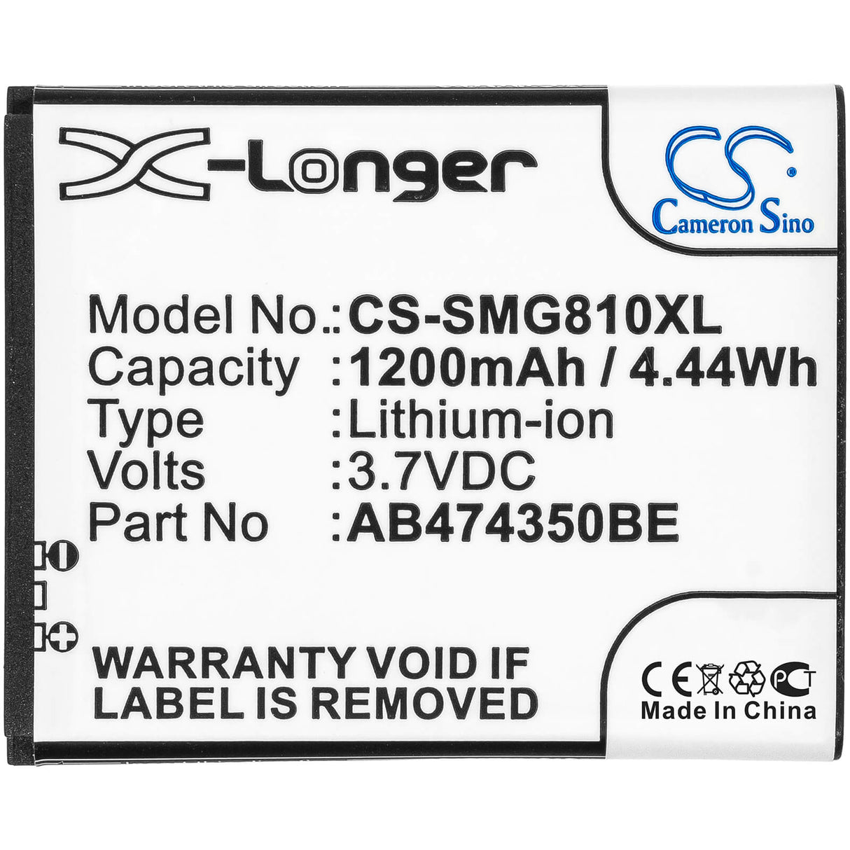 3.7V, Li-ion, 1200mAh, SmartPhone battery fits Samsung, Ab474350ba, B5722 Duos, Bt-b7732, 4.44Wh Mobile, SmartPhone Cameron Sino Technology Limited (Smartphone)