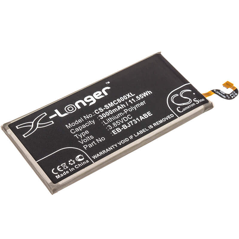 3.85V, Li-Polymer, 3000mAh, SmartPhone battery fits Samsung, Eb-bj731abe, C8 Duos Td-lte, Galaxy C8 Duos, 11.55Wh Mobile, SmartPhone Cameron Sino Technology Limited (Smartphone)