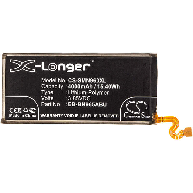 3,85V, Li-Polymer, 4000mAh, batterie de smartphone compatible avec Samsung, Eb-bn965abe, Crown, Galaxy Note 9, 15,4Wh Mobile, SmartPhone Cameron Sino Technology Limited (Smartphone)