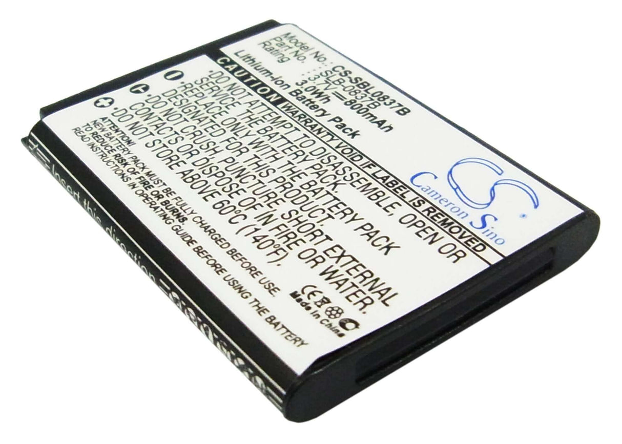 3.7V, Li-ion, 800mAh, Camera battery fits Samsung, Slb-0837(b), Digimax L70, Digimax L70b, 2.96Wh Camera Cameron Sino Technology Limited (Camera)