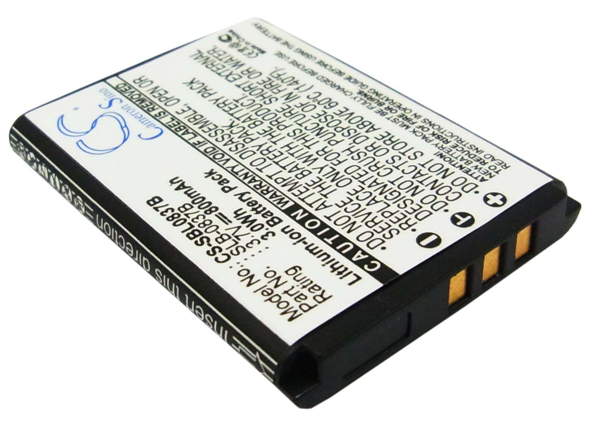 3.7V, Li-ion, 800mAh, Camera battery fits Samsung, Slb-0837(b), Digimax L70, Digimax L70b, 2.96Wh Camera Cameron Sino Technology Limited (Camera)