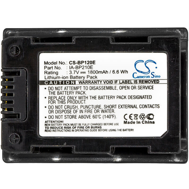 3.7V, Li-ion, 1800mAh, Camera battery fits Samsung, Ia-bp210e, F40, F43, 6.66Wh Camera Cameron Sino Technology Limited (Camera)