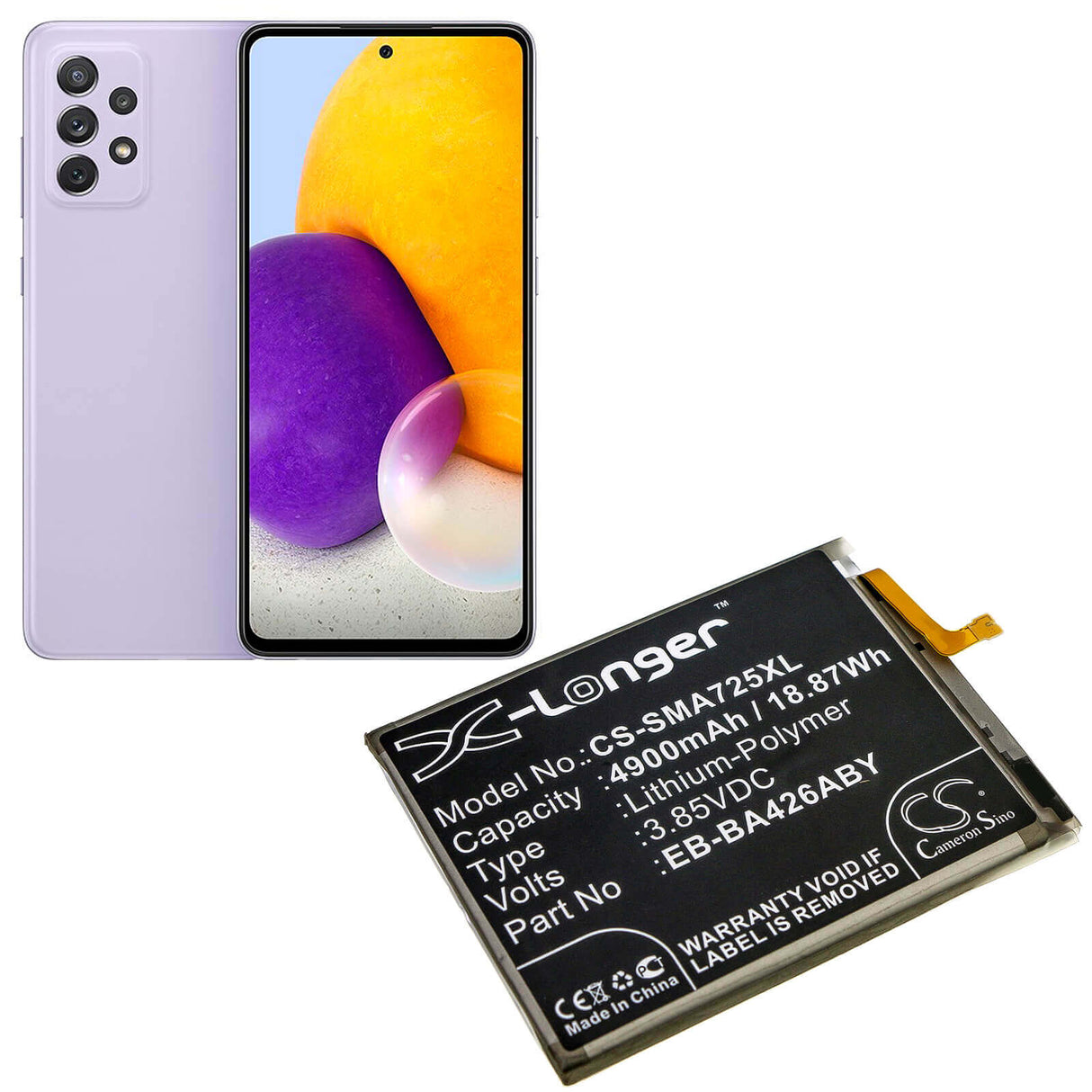 3,85V, Li-Polymère, 4900mAh, Batterie Hotspot compatible avec Samsung, Samsung, Eb-ba426aby, Galaxy 5g Mobile Wifi, Galaxy A32, 18,87Wh Hotspot Cameron Sino Technology Limited