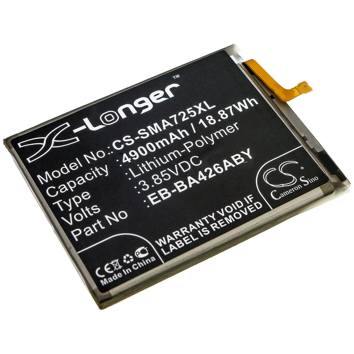 3,85V, Li-Polymère, 4900mAh, Batterie Hotspot compatible avec Samsung, Samsung, Eb-ba426aby, Galaxy 5g Mobile Wifi, Galaxy A32, 18,87Wh Hotspot Cameron Sino Technology Limited