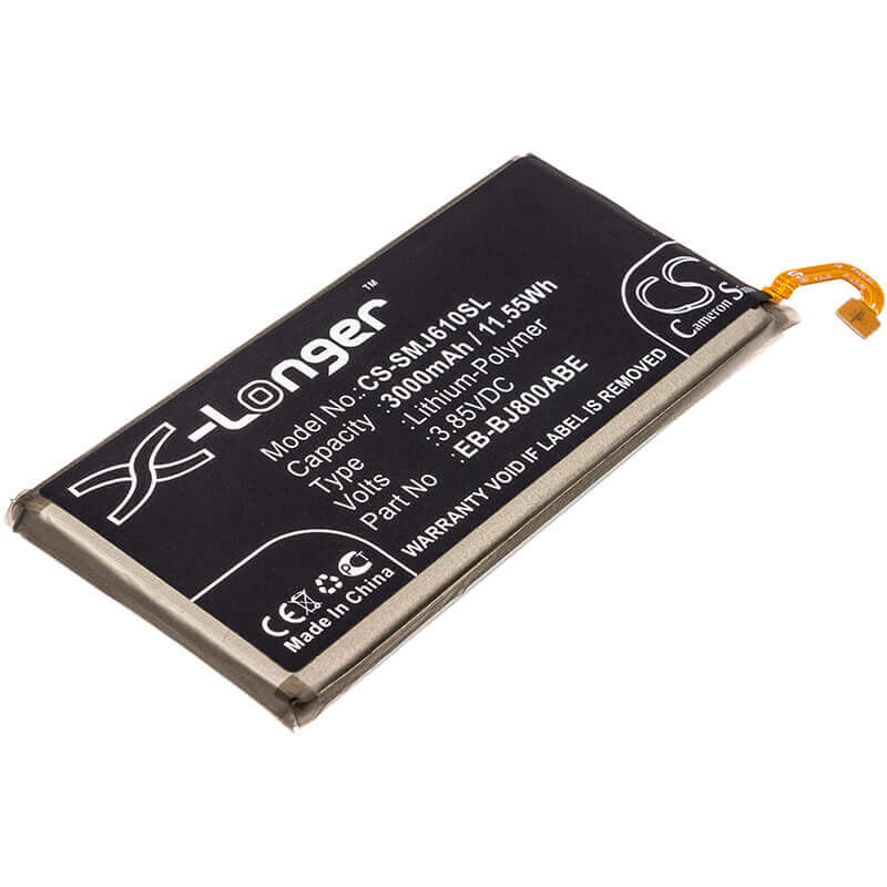 3,85V, Li-Polymère, 3000mAh, batterie de smartphone compatible avec Samsung, Eb-bj800abe, Galaxy A6 2018, Galaxy A6 2018 Lte, 11,55Wh Mobile, Smartphone Cameron Sino Technology Limited (Smartphone)