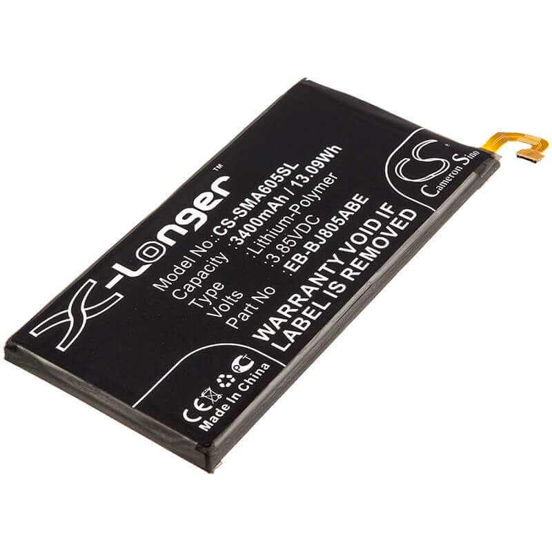 3.85V, Li-Polymer, 3400mAh, SmartPhone battery fits Samsung, Eb-bj805abe, Galaxy A6 Plus 2018 Duos, Galaxy A6+ 2018 Duos, 13.09Wh Mobile, SmartPhone Cameron Sino Technology Limited (Smartphone)