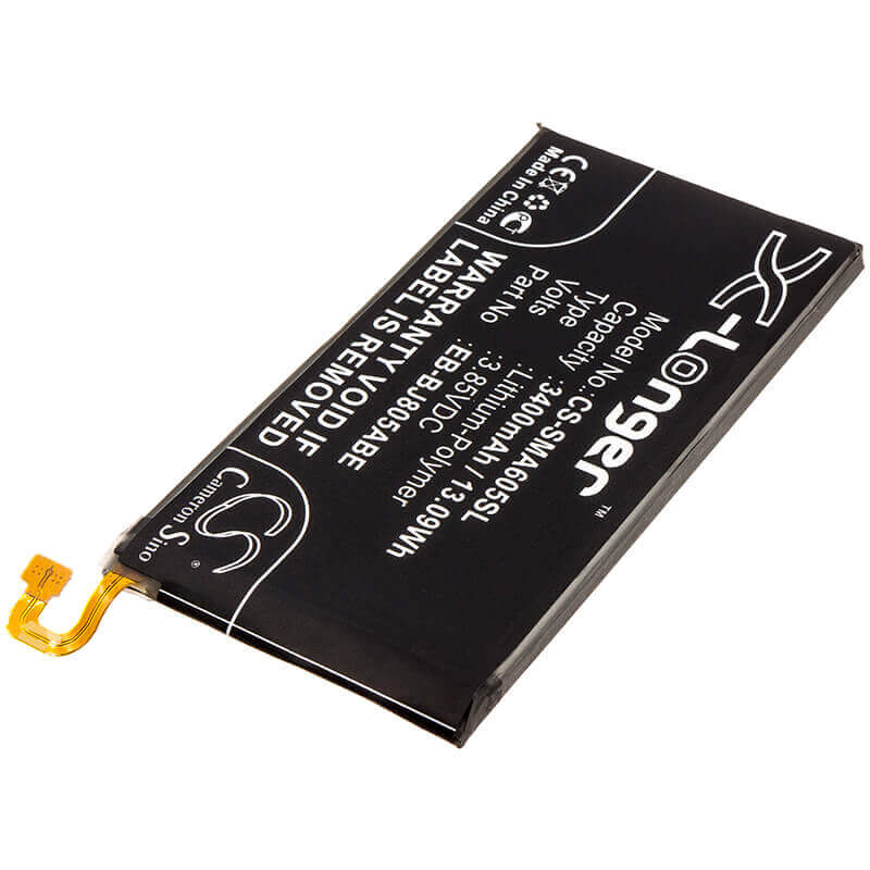 3.85V, Li-Polymer, 3400mAh, SmartPhone battery fits Samsung, Eb-bj805abe, Galaxy A6 Plus 2018 Duos, Galaxy A6+ 2018 Duos, 13.09Wh Mobile, SmartPhone Cameron Sino Technology Limited (Smartphone)