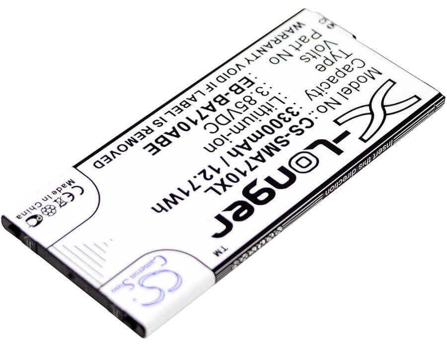 3.85V, Li-ion, 3300mAh, SmartPhone battery fits Samsung, Eb-ba710abe, Galaxy A7 2016 Duos, Galaxy A7 2016 Duos Td-lte, 12.71Wh Mobile, SmartPhone Cameron Sino Technology Limited (Smartphone)