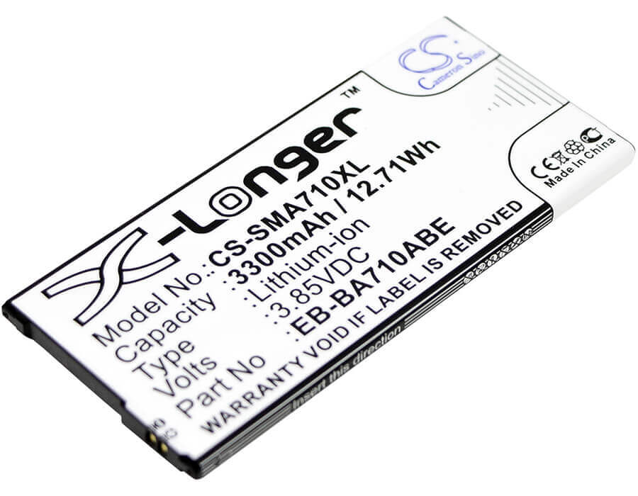 3.85V, Li-ion, 3300mAh, SmartPhone battery fits Samsung, Eb-ba710abe, Galaxy A7 2016 Duos, Galaxy A7 2016 Duos Td-lte, 12.71Wh Mobile, SmartPhone Cameron Sino Technology Limited (Smartphone)