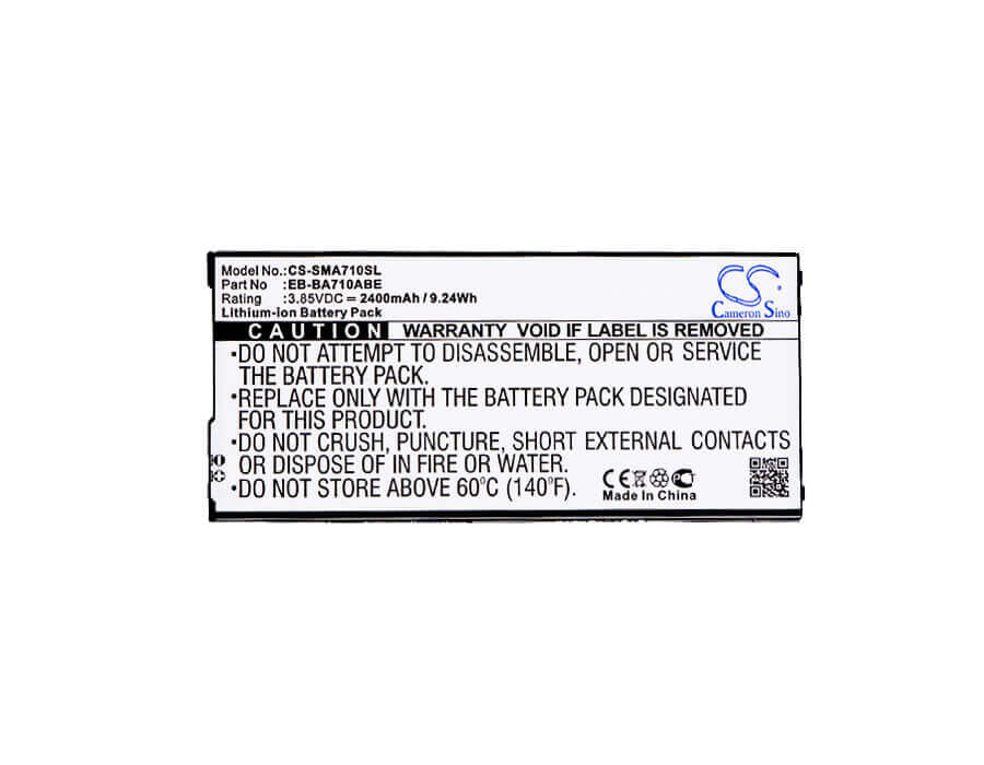 3,85V, Li-ion, 2400mAh, batterie de smartphone compatible avec Samsung, Eb-ba710abe, Galaxy A7 2016 Duos, Galaxy A7 2016 Duos Td-lte, 9,24Wh Mobile, smartphone Cameron Sino Technology Limited (Smartphone)