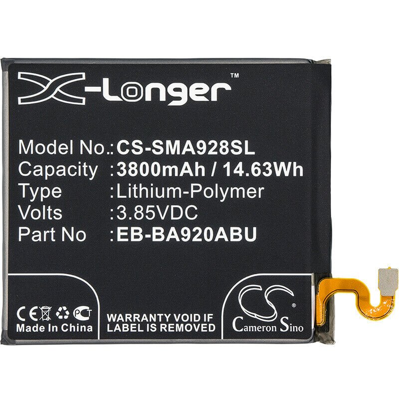3.85V, Li-Polymer, 3800mAh, SmartPhone battery fits Samsung, Eb-ba920abe, Galaxy A9 2018, Galaxy A9 2018 Td-lte, 14.63Wh Mobile, SmartPhone Cameron Sino Technology Limited (Smartphone)