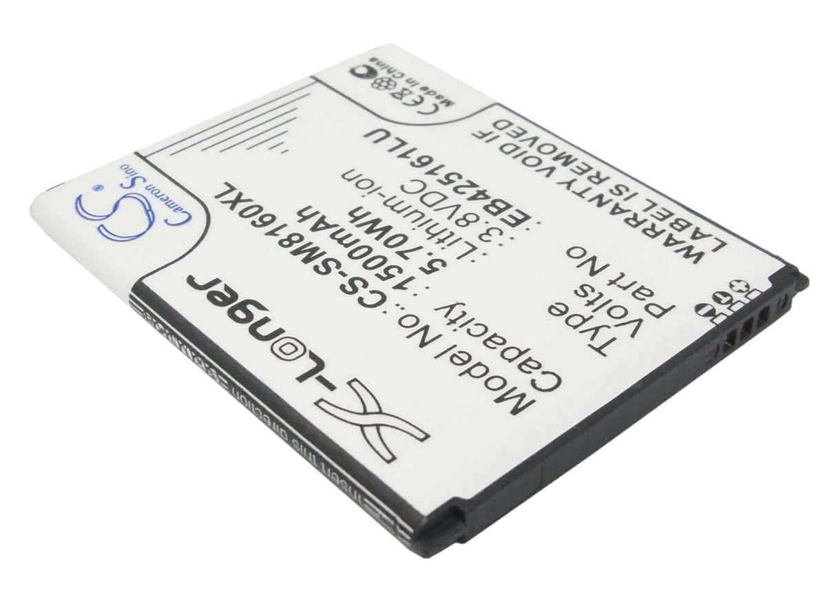 3.8V, Li-ion, 1500mAh, SmartPhone battery fits Samsung, Eb425161la, Galaxy Ace 2, Galaxy Ace Ii X, 5.7Wh Mobile, SmartPhone Cameron Sino Technology Limited (Smartphone)