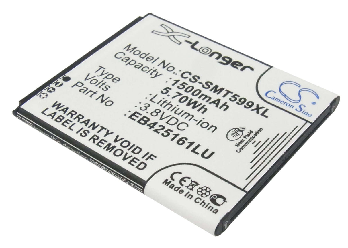 3.8V, Li-ion, 1500mAh, SmartPhone battery fits Samsung, Eb425161lu, Galaxy Ace 2, Galaxy Exhibit, 5.7Wh Mobile, SmartPhone Cameron Sino Technology Limited (Smartphone)