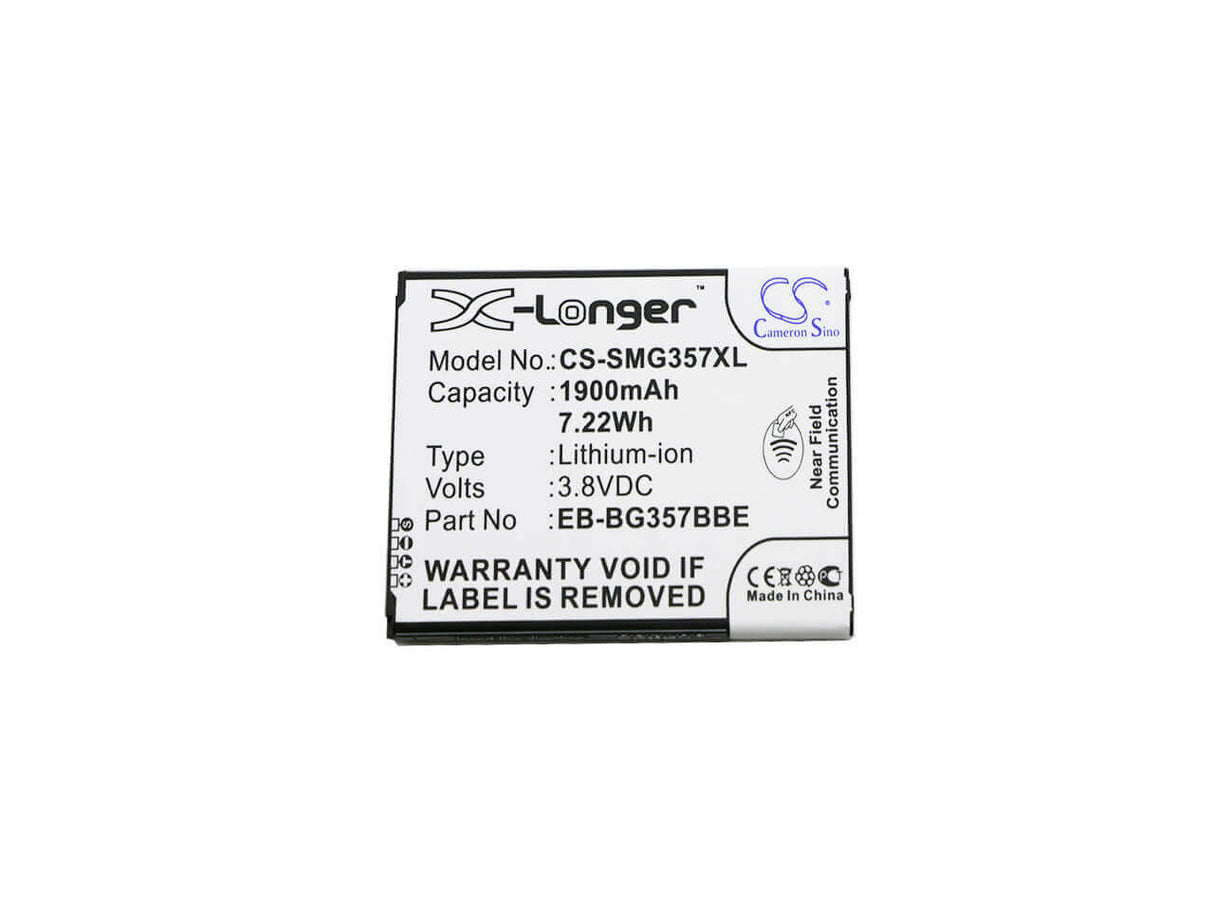 3.8V, Li-ion, 1900mAh, SmartPhone battery fits Samsung, (Black),Bg357bbu, Galaxy Ace 4 Lte, Galaxy Ace Style Lte, 7.22Wh Mobile, SmartPhone Cameron Sino Technology Limited (Smartphone)