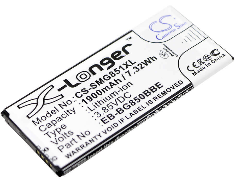 3.85V, Li-ion, 1900mAh, SmartPhone battery fits Samsung, Eb-bg850bbc, Galaxy Alpha, Galaxy Alpha Lte-a, 7.32Wh Mobile, SmartPhone Cameron Sino Technology Limited (Smartphone)