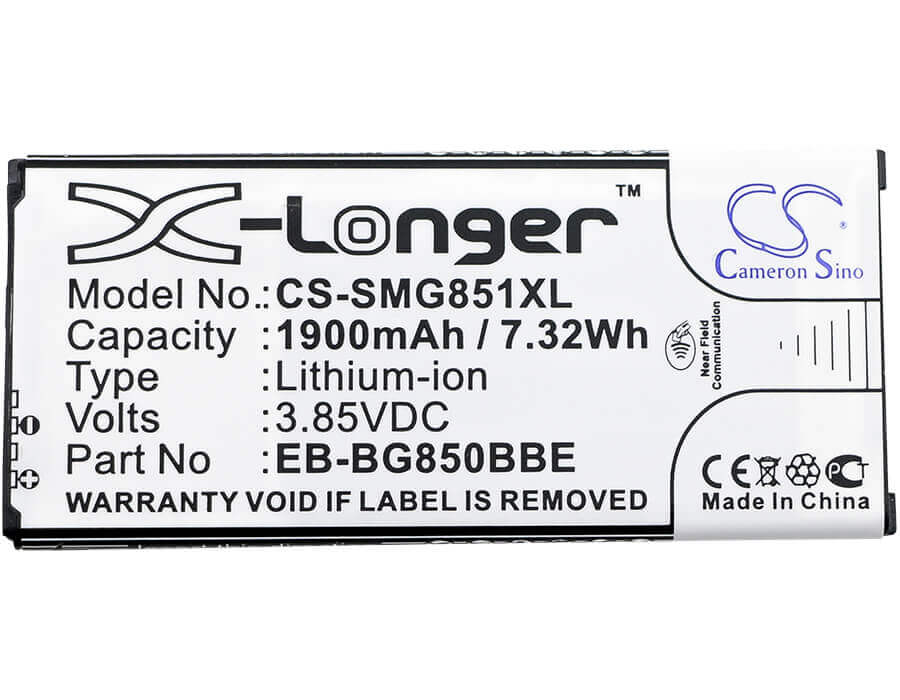 3.85V, Li-ion, 1900mAh, SmartPhone battery fits Samsung, Eb-bg850bbc, Galaxy Alpha, Galaxy Alpha Lte-a, 7.32Wh Mobile, SmartPhone Cameron Sino Technology Limited (Smartphone)