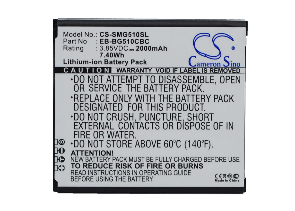 3.85V, Li-ion, 2000mAh, batterie pour smartphone compatible avec Samsung, Eb-bg510cbc, Galaxy Core Max, Galaxy Core Max Duos, 7.7Wh Mobile, SmartPhone Cameron Sino Technology Limited (Smartphone)