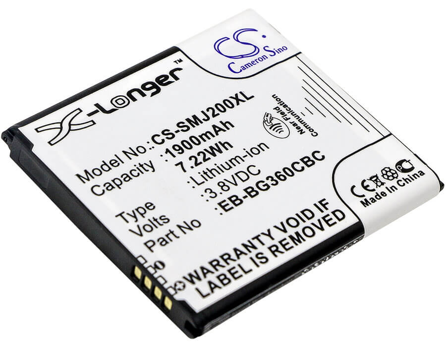 3.8V, Li-ion, 1900mAh, SmartPhone battery fits Samsung, Eb-bg360bbe, Galaxy Core Prime, Galaxy Core Prime Cdma, 7.22Wh Mobile, SmartPhone Cameron Sino Technology Limited (Smartphone)