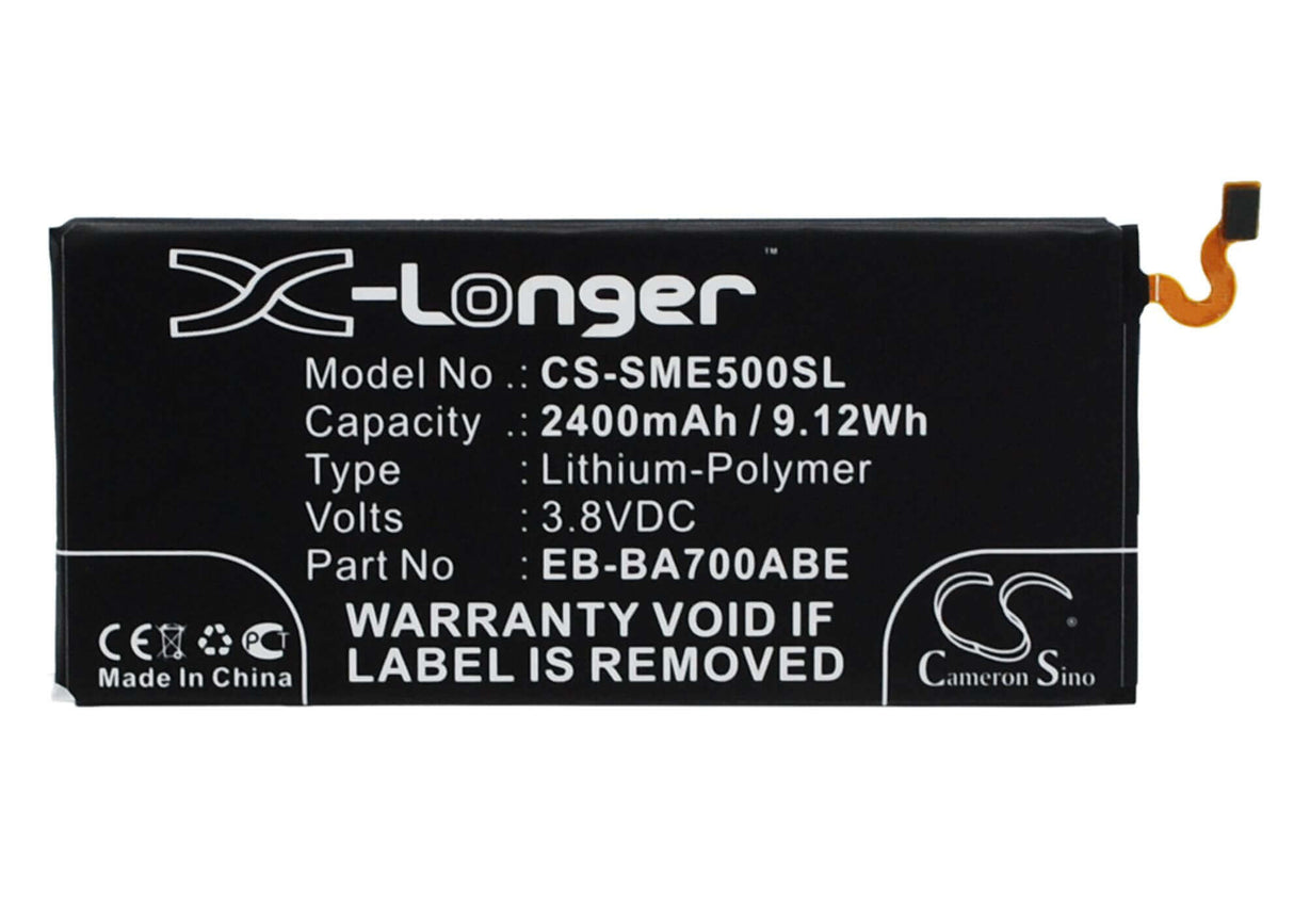3.8V, Li-Polymer, 2400mAh, SmartPhone battery fits Samsung, Eb-be500aba, Galaxy E5, Galaxy E5 4g Lte, 9.12Wh Mobile, SmartPhone Cameron Sino Technology Limited (Smartphone)