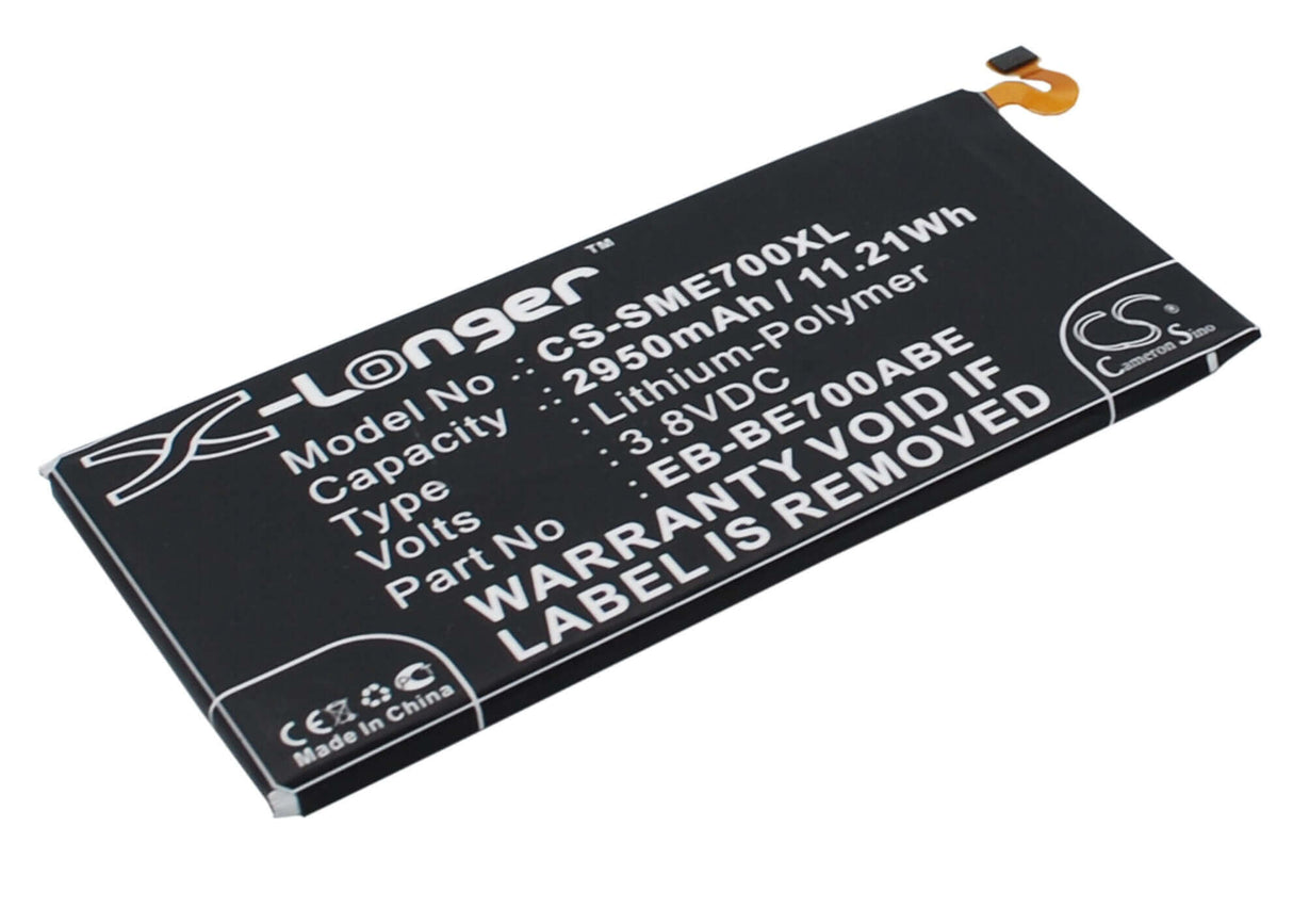 3.8V, Li-Polymer, 2950mAh, SmartPhone battery fits Samsung, Eb-be700abe, Galaxy E7, Galaxy E7 Duo, 11.21Wh Mobile, SmartPhone Cameron Sino Technology Limited (Smartphone)
